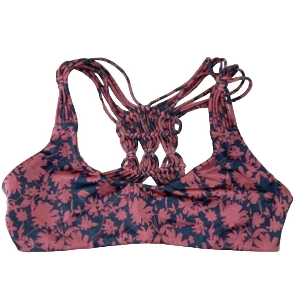 Dolce Vita Women's Macrame Bralette Bikini Swim Top Rose Large NEW